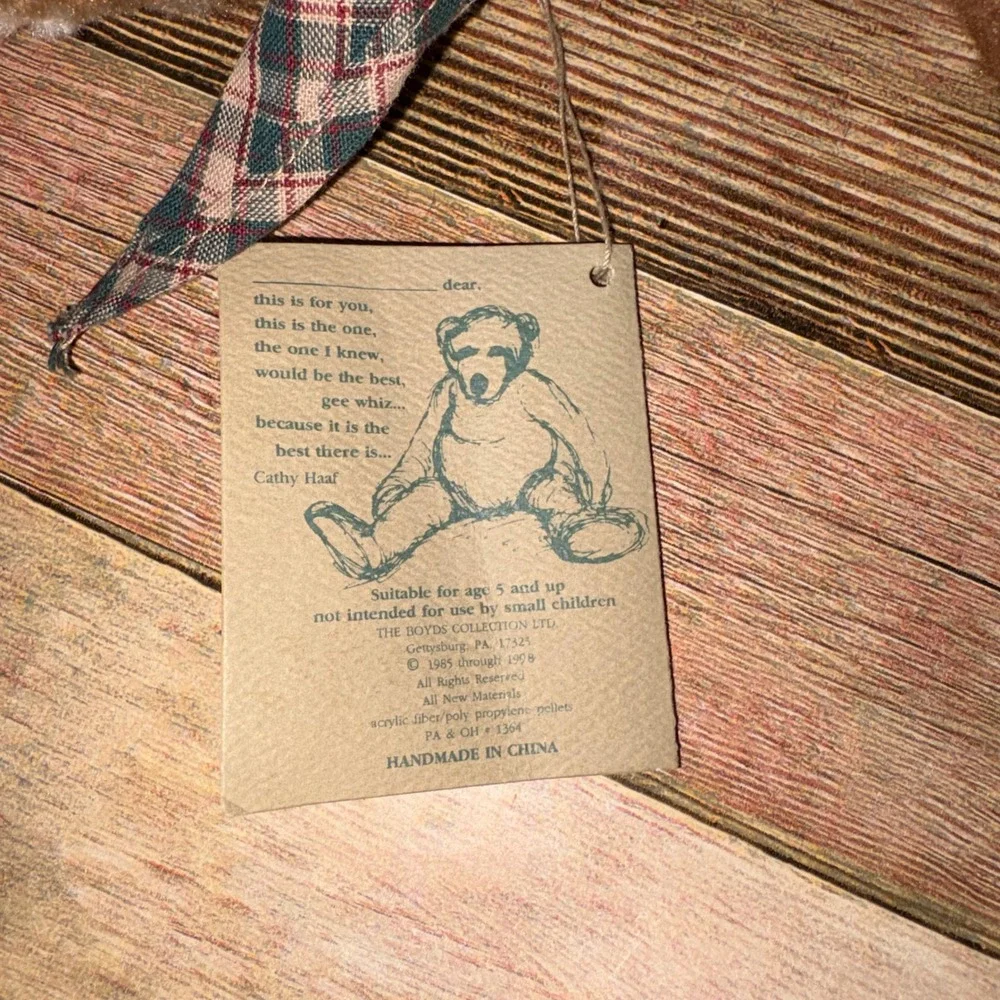 Vintage Floppy Ear Dog Plush NWT 11in Brown Boyds Collection J.B. Bean